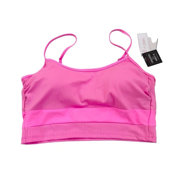 NWT Salt + Cove Not What It Seams Bikini Crop Top Peony Pink Size L - Picture 4 of 11